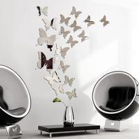12/24 sztuk/partia 3D motyl z efektem lustra naklejka ścienna naklejka Wall Art wymienny dekoracja ślubna dekoracja pokoju dziecięcego naklejka Crystal 4